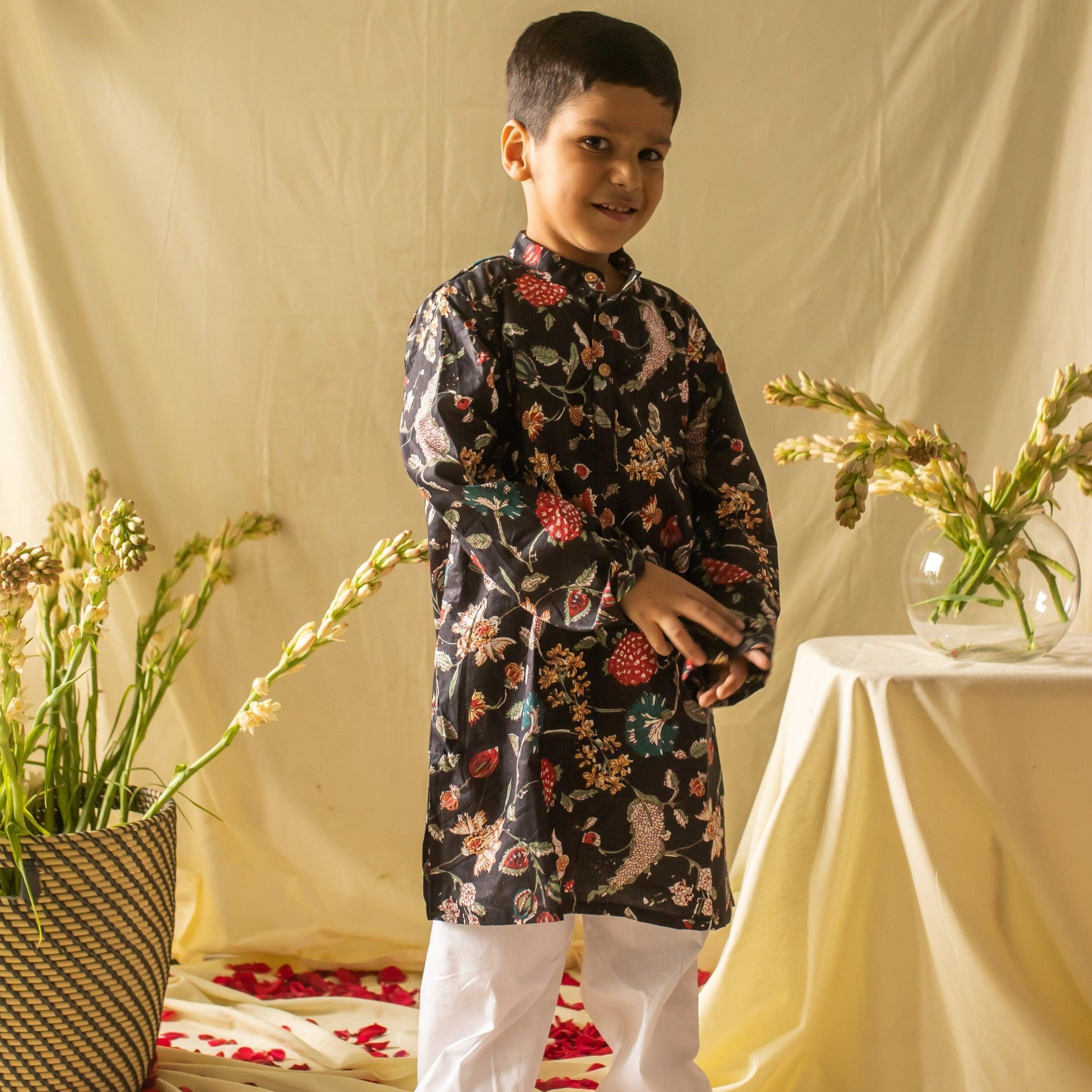 Basket for store black kurta pajama