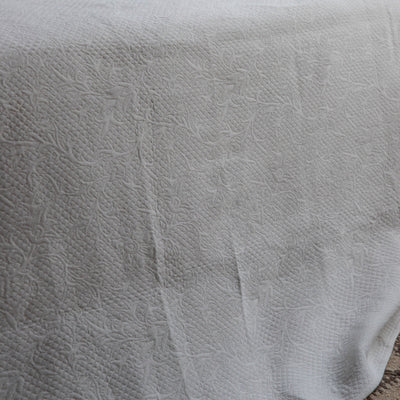 White on White Jacquard Weave Bedcover-Quilt Set-House of Ekam