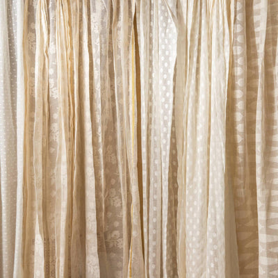 White on White Polka Banarsi Handloom Curtain-Curtains-House of Ekam