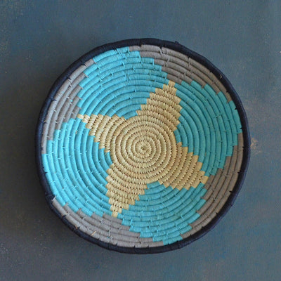 Akasara Blue Sabai Handwoven Grass Basket-Sabai-House of Ekam