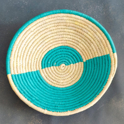 Aqua Ocean Waves Handwoven Sabai Grass Basket-Sabai-House of Ekam