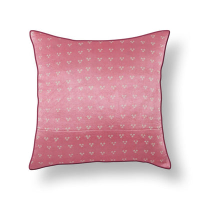 Baby Pink Bandhni Mashru Silk Cushion Cover-Cushion Covers-House of Ekam
