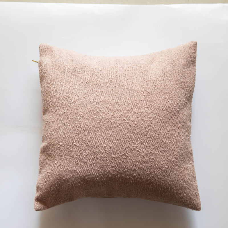 Baby Pink Boucle Cushion Cover-Cushion Covers-House of Ekam