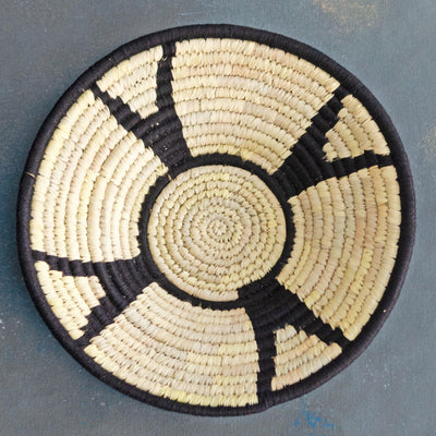 Black and Natural African Design Handwoven Sabai Grass Basket-Sabai-House of Ekam