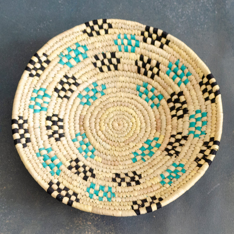 Blue and Black Terrazzo Sabai Handwoven Grass Basket-Sabai-House of Ekam