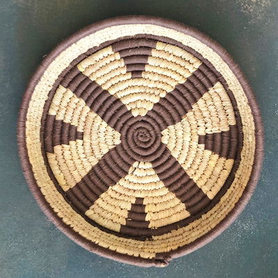 Brown Cross Handwoven Sabai Grass Tray-Sabai-House of Ekam