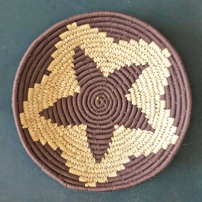 Brown Flower Star Handwoven Sabai Grass Basket-Sabai-House of Ekam