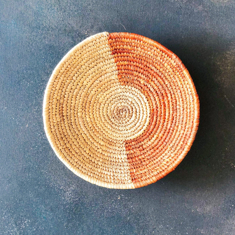 Brown Half & Half Sabai Handwoven Grass Basket-Sabai-House of Ekam
