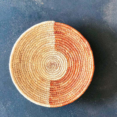 Brown Half & Half Sabai Handwoven Grass Basket-Sabai-House of Ekam