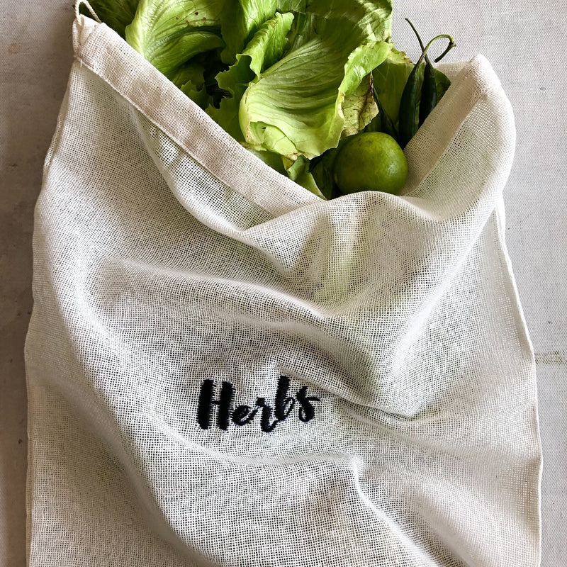 Cotton Reusable Embroidered Grocery Bags-Kitchen bags-House of Ekam