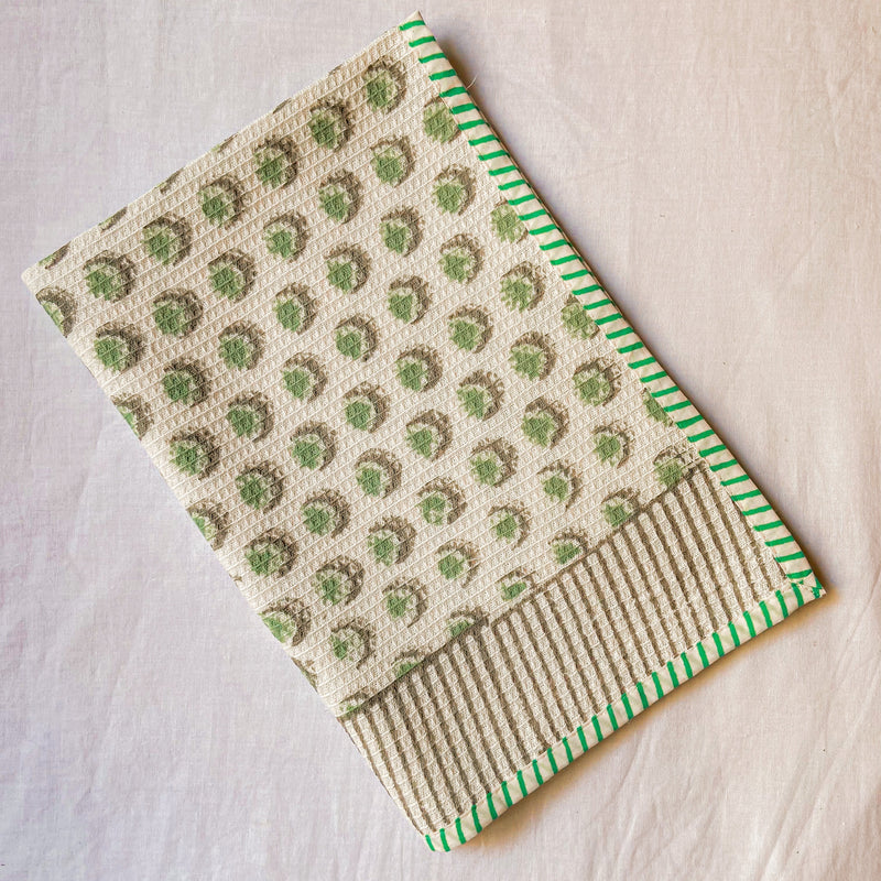 Cradle of Life Blockprint Tea/Dish Towel-Tea Towels-House of Ekam