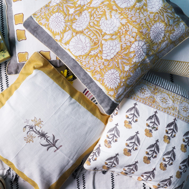 Dopahar collection set of 3 cushion covers-Cushion Covers-House of Ekam