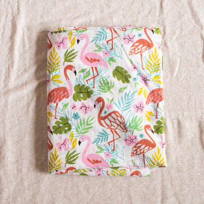 Free Spirited Pink Flamingo Hand Screenprint Cotton Fabric (min. 2m)-fabric-House of Ekam