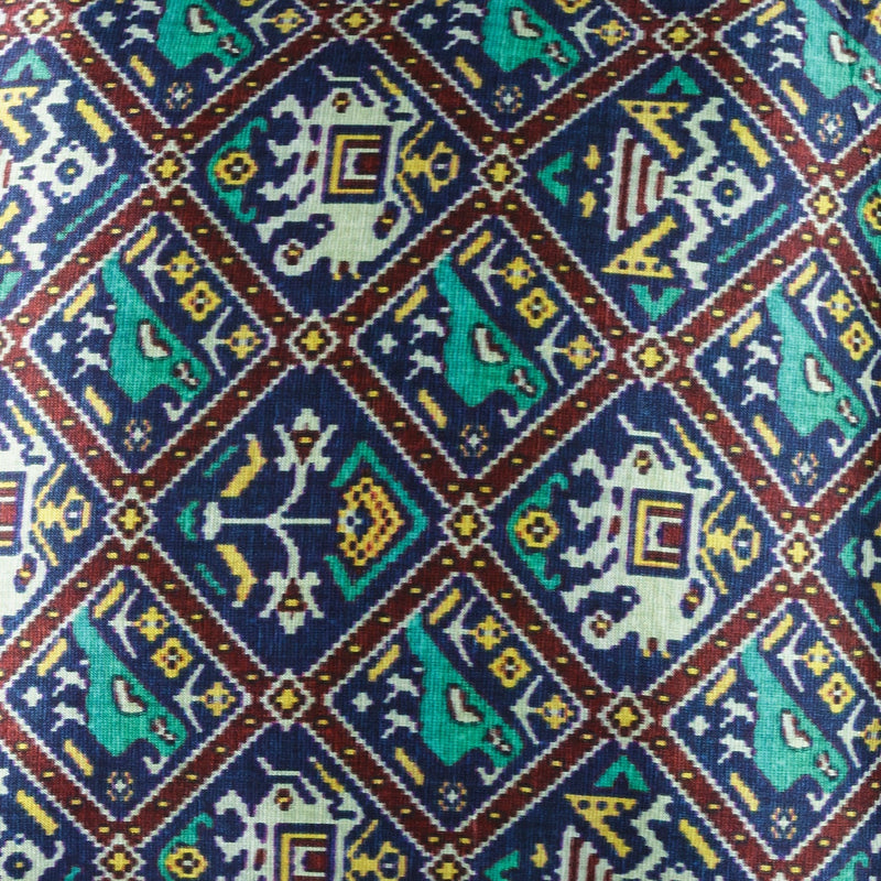 Green Patola Print Mashru Silk Cushion Cover-Cushion Covers-House of Ekam