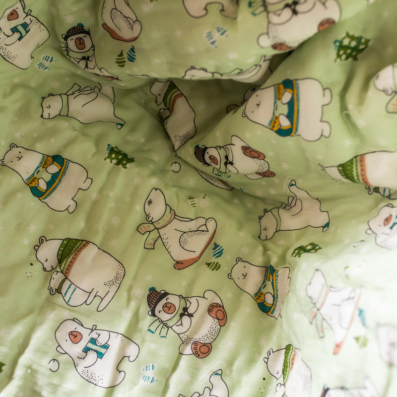 Green Snowmen Dreamland Baby Quilt-Quilt Set-House of Ekam