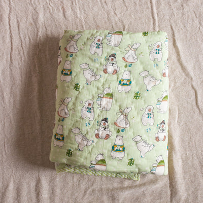 Green Snowmen Dreamland Baby Quilt-Quilt Set-House of Ekam