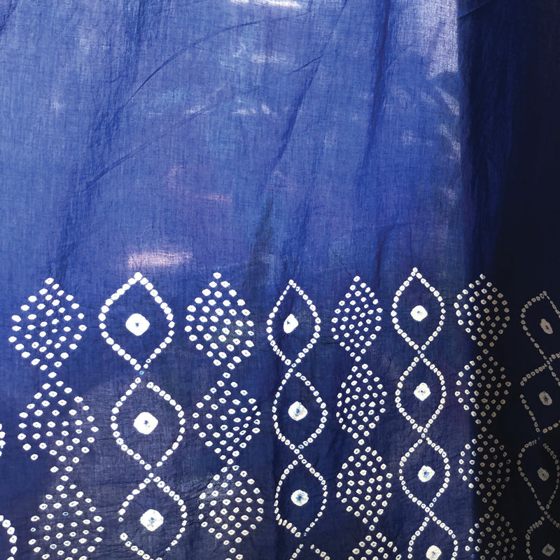 Indigo Bandhani Kutchi Door Curtain-Curtains-House of Ekam
