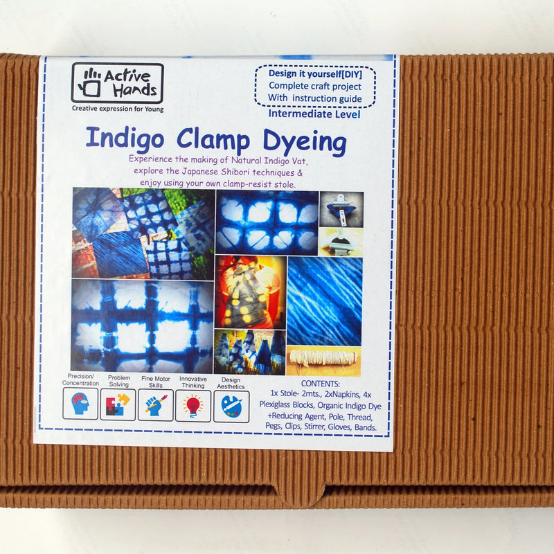 Indigo Clamp Dyeing DIY Kit-DIY Kit-House of Ekam
