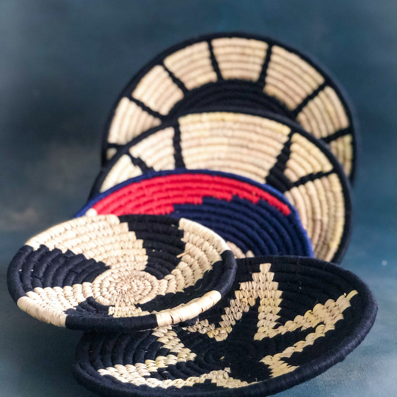 Monochrome Assorted Set of Handwoven Sabai Baskets-Sabai-House of Ekam