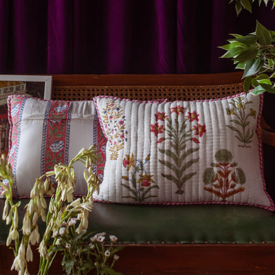Multi Buti Pique Cushion Cover-Cushion Covers-House of Ekam