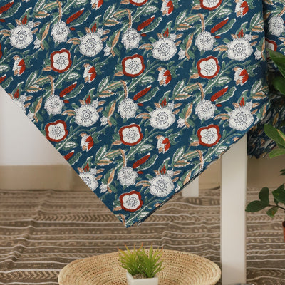 Multicolor Floral Blockprint Cotton Fabric (min. 2m)-fabric-House of Ekam