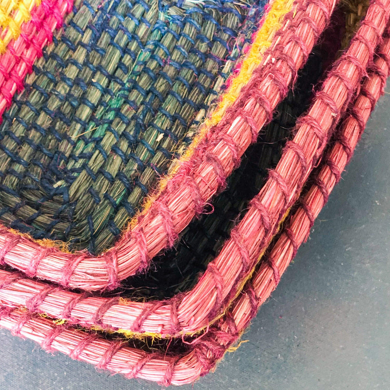 Multicolor Jute and Sabai Baskets-Jute Planters Cum Storage Baskets-House of Ekam