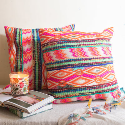 Multicolor Moroccan Weaving Cushion Cover-Cushion Covers-House of Ekam