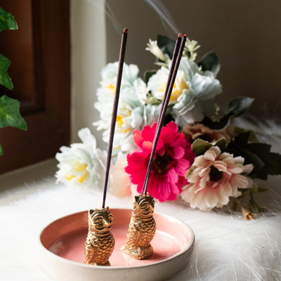 Owl Incense Stick Holders Set of 2-Incense holders-House of Ekam