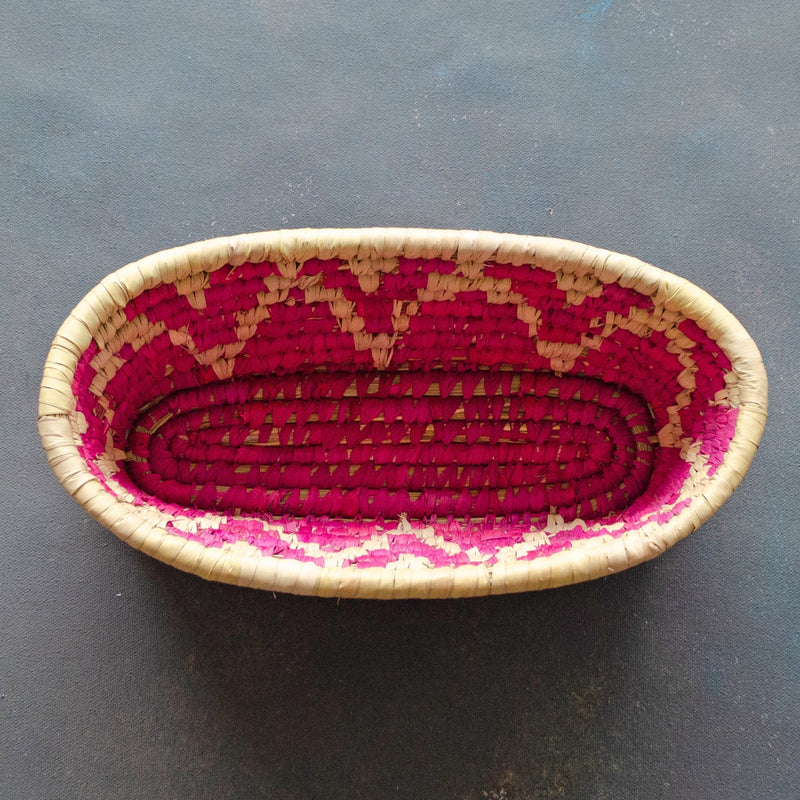 Pink Chevron Sabai Bread Basket-Sabai Accessories-House of Ekam