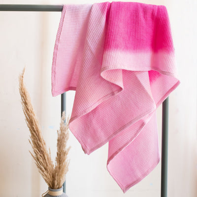 Pink Ombre Bath Towel-bath towels-House of Ekam
