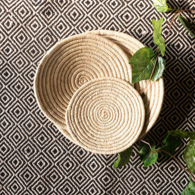 Plain Beige Handwoven Sabai Grass Basket-Sabai-House of Ekam