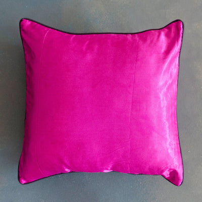 Purple Polka Handloom Mashru Silk Cushion Cover-Cushion Covers-House of Ekam