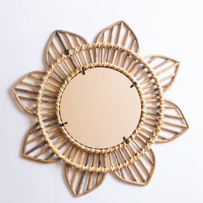 Rattan Sunflower Mirror-Mirrors-House of Ekam
