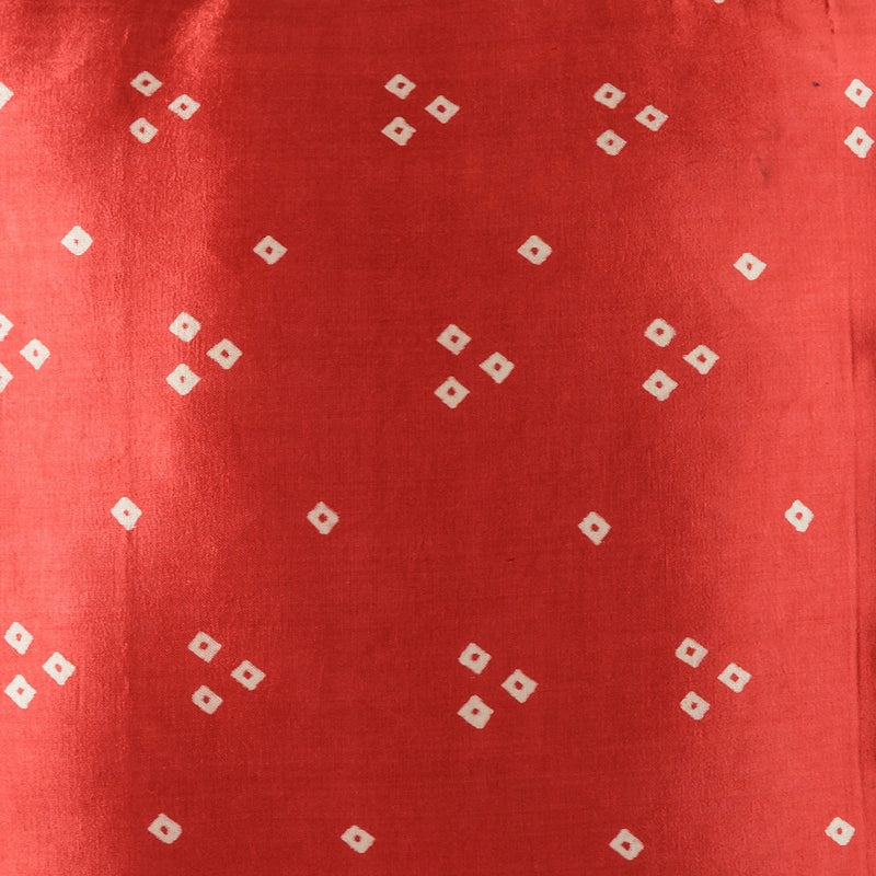 Red Bandhni Mashru Silk Cushion Cover-Cushion Covers-House of Ekam