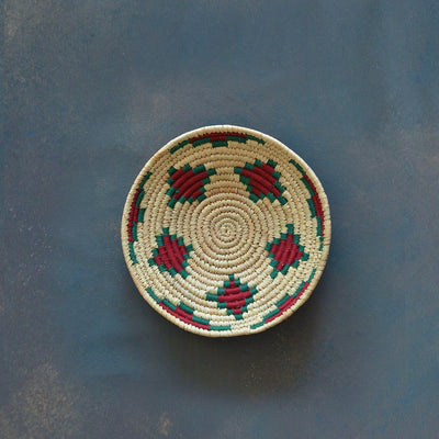 Red & Green Dadam Sabai Handwoven Grass Basket-Sabai-House of Ekam
