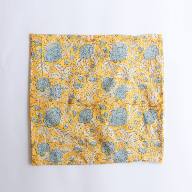 Sunshine Yellow Flower Print Cushion Cover-Cushion Covers-House of Ekam