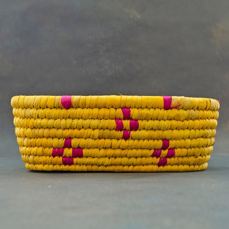 Yellow & Pink Sabai Bread Basket-Sabai Accessories-House of Ekam