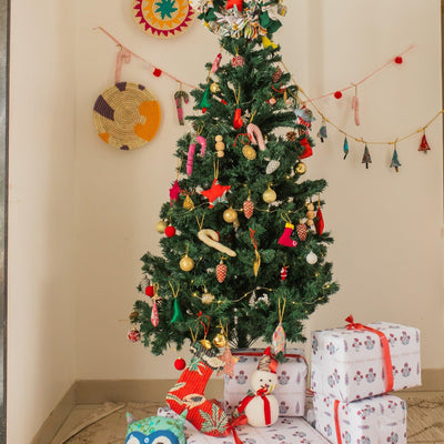 Zero Waste Mini Tree Christmas Ornament Set of 2-Ornaments-House of Ekam